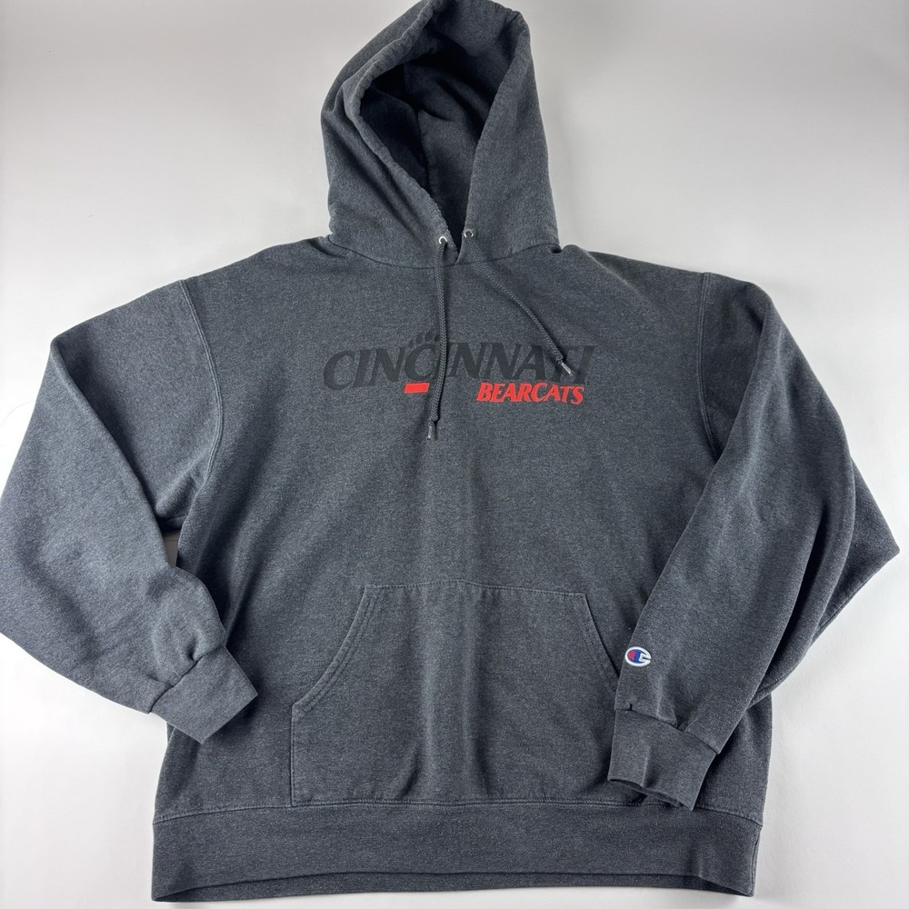 Champion Eco Fleece Hoodie Large Gray Cincinnati Bearcats